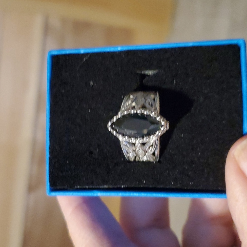 Black and silver ring